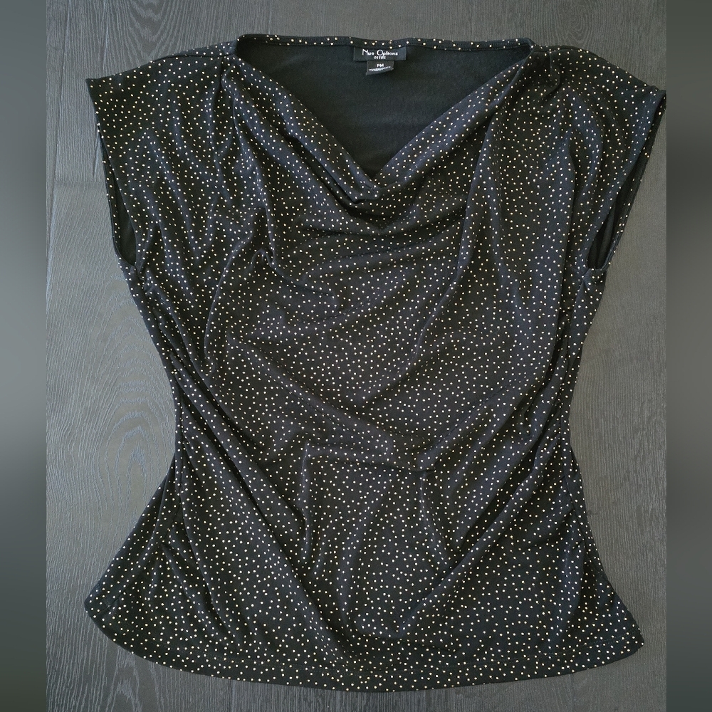 Nue Options Black Top with Gold Dots